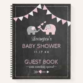 Pink Elephants Baby Showküche Gästebuch | Notizblock