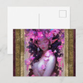 Pink Elf Girl Fantasy Kunst Postkarte (Vorne/Hinten)
