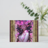 Pink Elf Girl Fantasy Kunst Postkarte (Stehend Vorderseite)