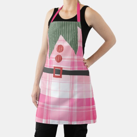 Pink Elf Kariert Weihnachten Schürze (InSitu)