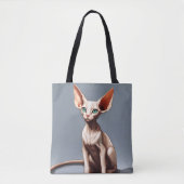 Pink Elf Sphynx Katzengraue Tasche Einkaufstasche (Vorderseite)