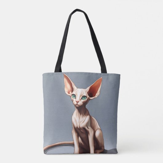 Pink Elf Sphynx Katzengraue Tasche Einkaufstasche (Rückseite)
