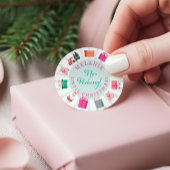 Pink Elf Toy Factory No Peeking Until Christmas Runder Aufkleber