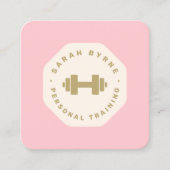 Pink Emblem Personal Trainings Quadratische Visitenkarte (Vorderseite)