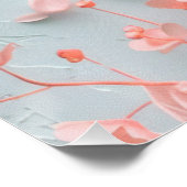 Pink Embossed Flowers | Delicate Textured Floral Poster (Ecke)