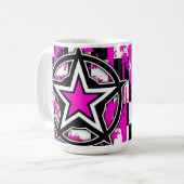 Pink Emo Star Tasse (Vorderseite Links)