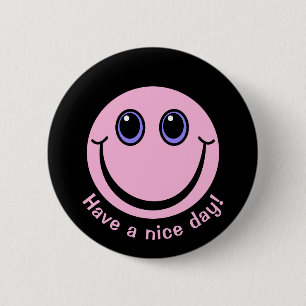 Pink Emoji Face Schöne Tage Button