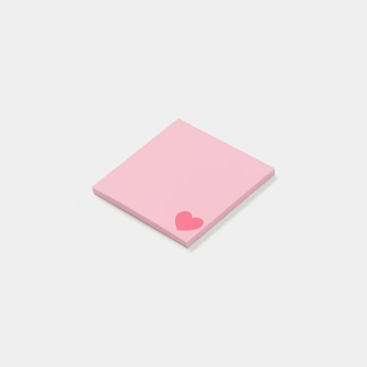 Pink Emoji Heart Post-it Klebezettel (angewinkelt)