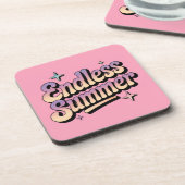 Pink Endless Summer Script Untersetzer Set (Linke Seite)