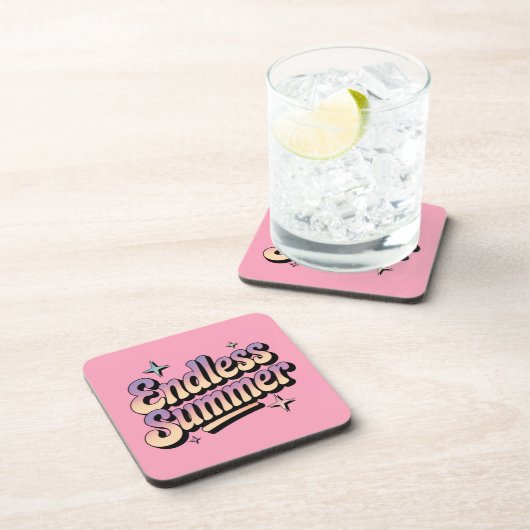 Pink Endless Summer Script Untersetzer Set (Rechte Seite)