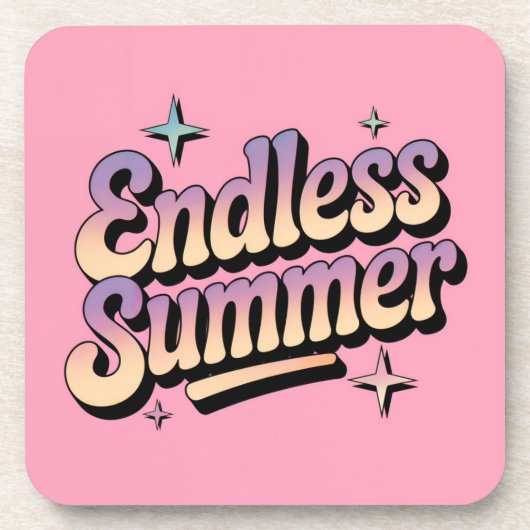 Pink Endless Summer Script Untersetzer Set (Vorderseite)