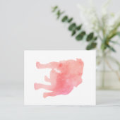 Pink English Bulldog Dog Art Postkarte (Stehend Vorderseite)