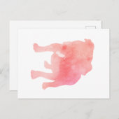 Pink English Bulldog Dog Art Postkarte (Vorne/Hinten)