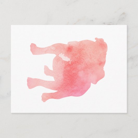 Pink English Bulldog Dog Art Postkarte (Vorderseite)