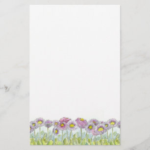 Pink English Daisy Blume Letter Writing Briefpapier