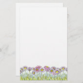 Pink English Daisy Blume Letter Writing Briefpapier (Vorne/Hinten)