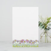 Pink English Daisy Blume Letter Writing Briefpapier (Stehend Vorderseite)