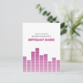 Pink Equalizer Einladungspostkarte (Stehend Vorderseite)