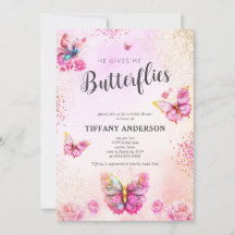 Pink, er gibt mir Schmetterlinge Brautparty