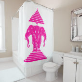 Pink Erawan Three Headed Elephant Lao / Laos Flag Duschvorhang (Beispiel)