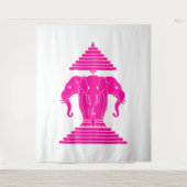 Pink Erawan Three Headed Elephant Lao / Laos Flag Wandteppich (Vorderseite)