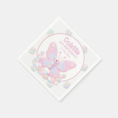 Pink Erdbeer Schmetterling Geburtstag Serviette (Ecke)