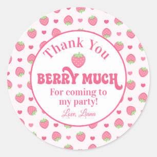 Pink Erdbeere Vielen Dank Berry Viel Geburtstag  Runder Aufkleber