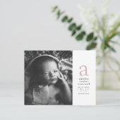 PInk erste einfache Geburtsankündigung Postkarte (Stehend Vorderseite)