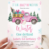 Pink Es wird viel Schnee-Spaß Geburtstag Einladung