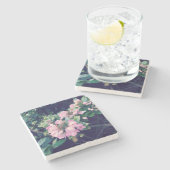 Pink Escallonia Floral Steinuntersetzer (Seitenansicht)