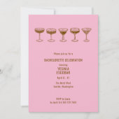 Pink Espresso Martini Bachelorette w/QR Code Einladung (Vorderseite)