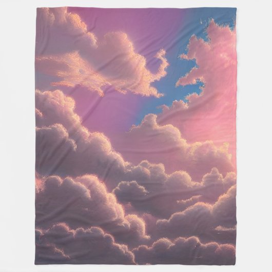 Pink Ethereal Sky Fleecedecke (Vorderseite)