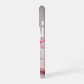 Pink Evil Eye Amulet on Marble Surface iPhone 16 Hülle (Linke Seite)