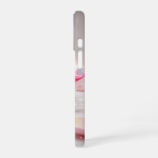 Pink Evil Eye Amulet on Marble Surface iPhone 16 Hülle (Linke Seite)