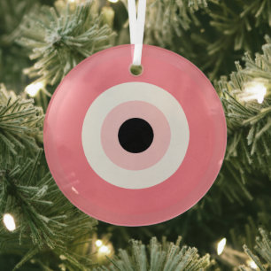 Pink Evil Eye - Liebe und Freundschaftsschutz Ornament Aus Glas