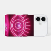 Pink Evil Eye Neon Sign Glow iPhone 16 Hülle (Rückseite (Horizontal))
