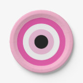Pink Evil Eye Pappteller (Vorderseite)