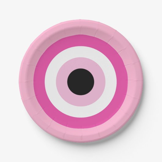 Pink Evil Eye Pappteller (Vorderseite)