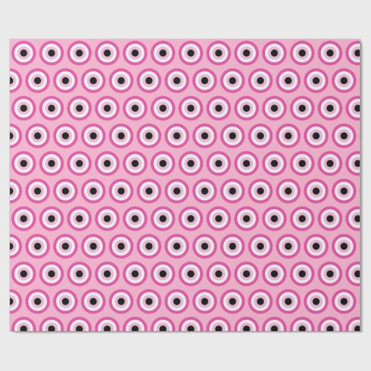 Pink Evil Eye Wrapping Paper Geschenkpapier (Flach)