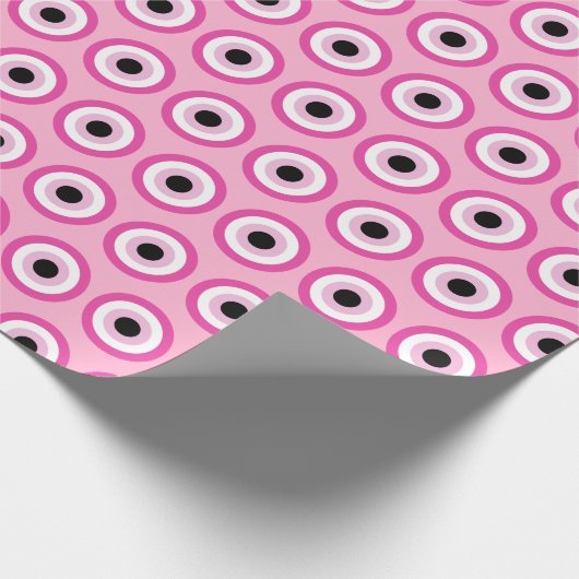 Pink Evil Eye Wrapping Paper Geschenkpapier (Ecke)