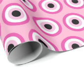 Pink Evil Eye Wrapping Paper Geschenkpapier (Rolleneckpunkt)