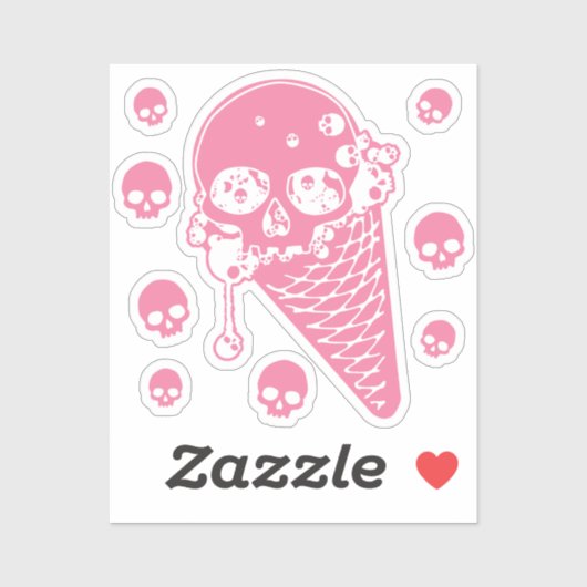 Pink Evil Ice Creme Cone Aufkleber (Blatt)