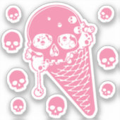 Pink Evil Ice Creme Cone Aufkleber (Vorderseite)
