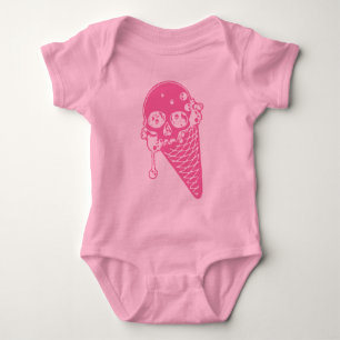 Pink Evil Ice Creme Cone Baby Bodysuit Strampler