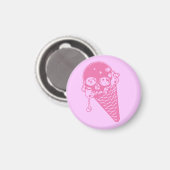 Pink Evil Ice Creme Cone Magnet (Vorderseite/Rückseite)