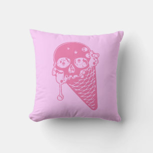 Pink Evil Ice Creme Cone Throw Kissen Kissen