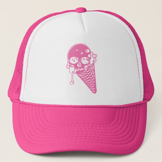 Pink Evil Ice Creme Cone Trucker Hat Truckerkappe (Vorderseite)