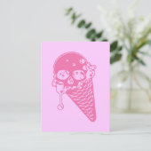 Pink Evil Ice Creme Postkarte (Stehend Vorderseite)