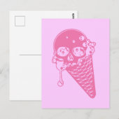 Pink Evil Ice Creme Postkarte (Vorne/Hinten)