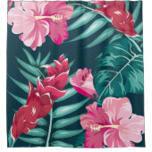 Pink Exotic Blume Design Duschvorhang (Vorderseite)